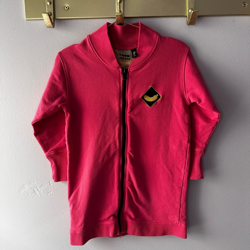 Papu Pink Zip Up Hot Dog Sweatshirt Dress Size 1-2 Years